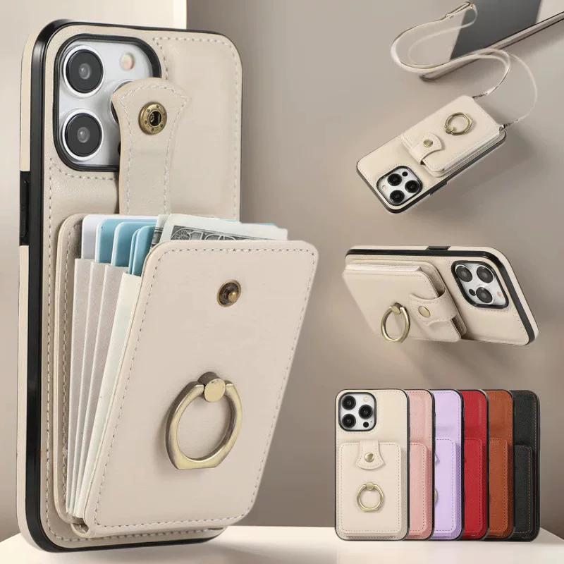 Apple, совместимый iPhone16 Pro, кольцо, трубка, чехол для телефона, бумажник, iPhone17, защитный чехол