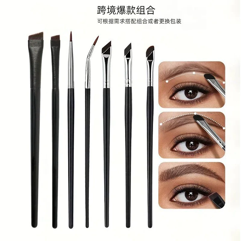 Набор кистей для макияжа из 8 предметов, трансграничная подводка для глаз Amazon с угловым лезвием, набор кистей для теней для век, готовый к продаже