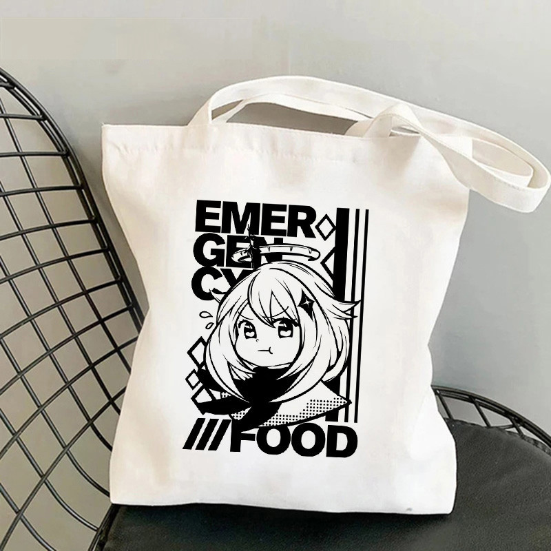 Comercio exterior transfronterizo Genshin Impacto Y2K impresión bolsa de lona Harajuku bolsa de hombro bolsa de moda bolsa de compras