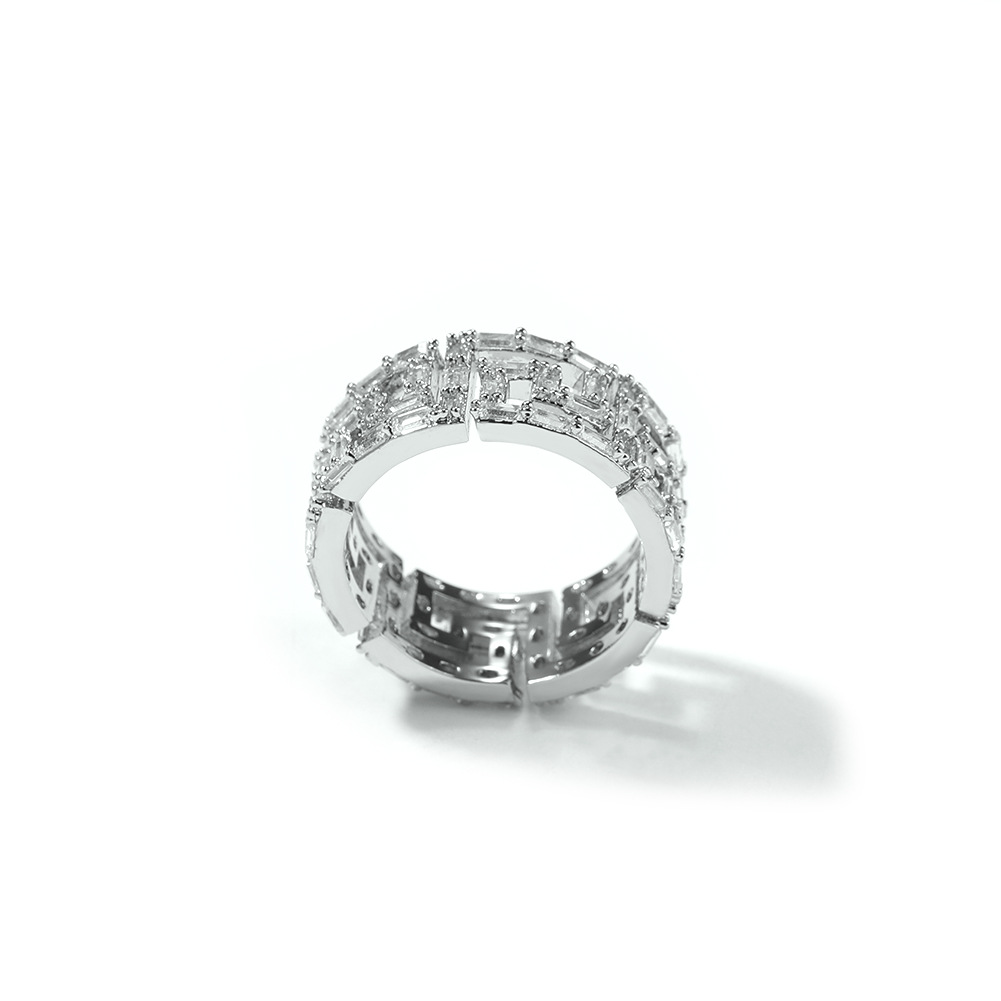 Retro Square Zircon Ring For Men Creative Hollow Copper Hip Hop_voghion.com