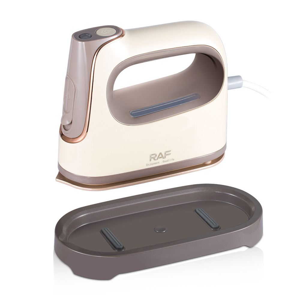 Máquina de planchar colgante de mano estándar europea RAF, plancha eléctrica plegable pequeña portátil para el hogar, máquina de planchar en seco y húmedo