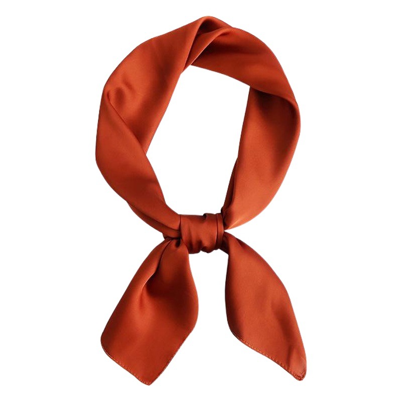 Color sólido pequeña bufanda cuadrada estilo coreano liso de las mujeres simple todo partido primavera y verano Banco Profesional azafata pequeña bufanda Venta caliente