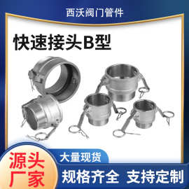 中型不锈钢304快速接头B型母头316板把式工业快装接头消防快插头