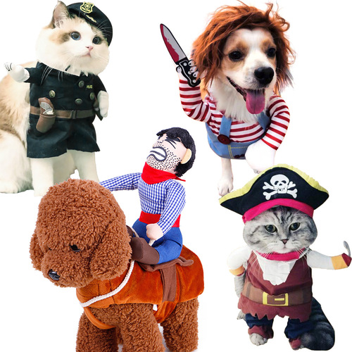 Summary of pet cowboy riding transformation costumes, pet supplies and costumes, cospaly, Halloween dog clothes