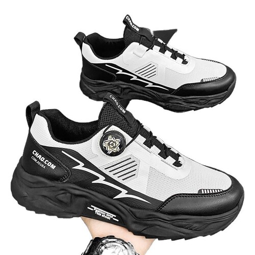 2025 Fashion Men's Casual Shoes, Versatile Breathable Youth Korean Style Rotating Buckle Sports Father Trendy Shoes for Men