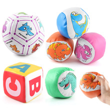 跨境熱賣兒童軟皮球 實心充棉卡通圖案海洋球海綿球球類工廠貨源