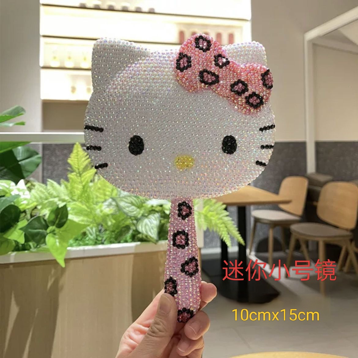 Espejo portátil Hellokitty Hello Kitty Mini espejo de maquillaje de mano Lucky Cat DIY Travel KtCat Espejo