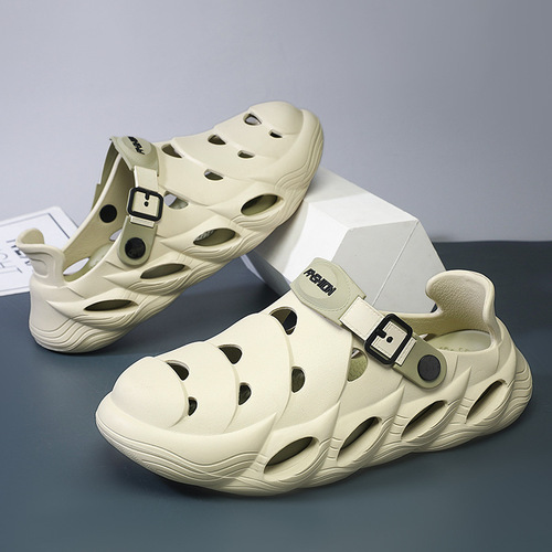 2025 New Sports Cross-border Baotou Summer Trend Men's Slippers with a Sense of Sophistication Thick Heel Elevation Slippers