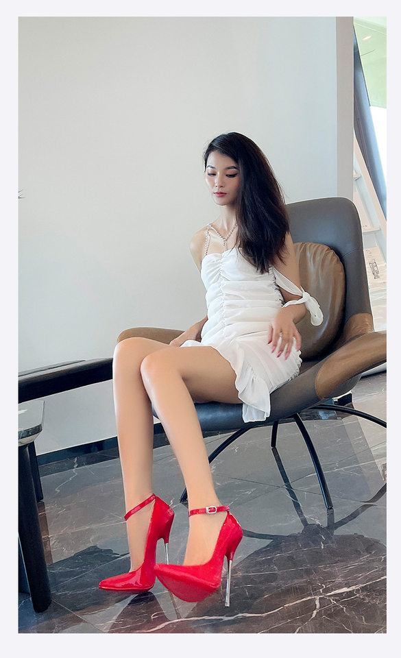 Giày cao gót nữ mũi nhọn gót nhọn siêu cao quyến rũ — Màu bạc, Màu cam, Màu hồng, Màu mơ chi tiết 23