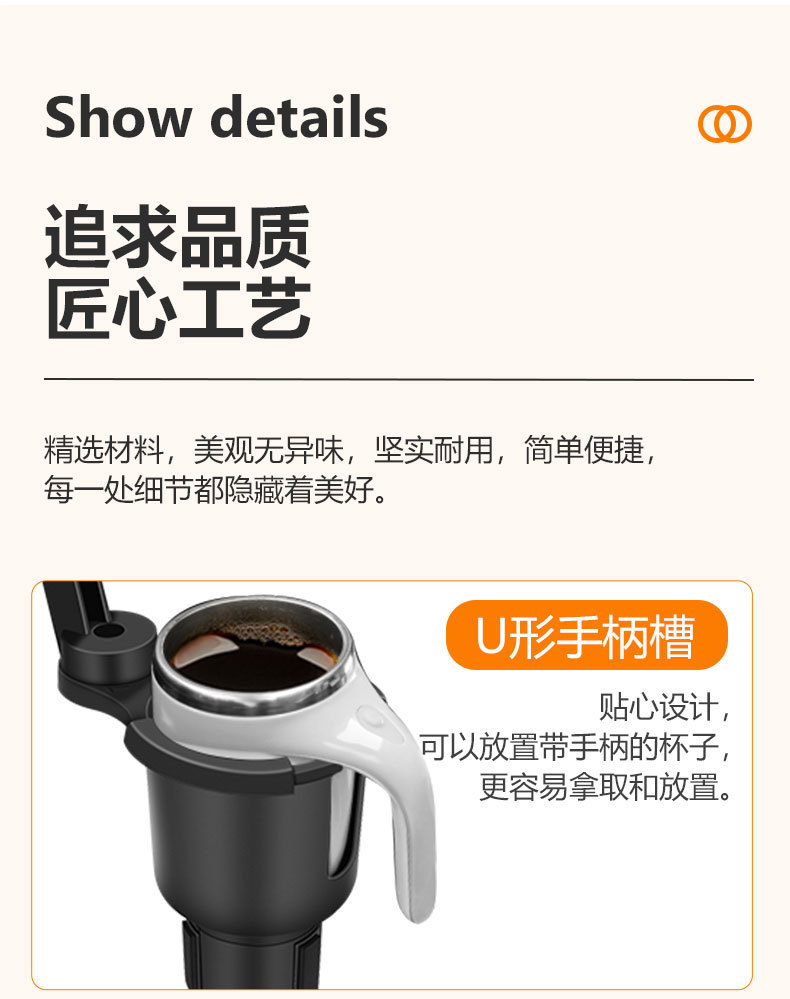 Cross-Border Car-Mounted Dining Tray and Cup Holder Extender, Multifunctional In-Car Cup Holder, Car Dining Tray, Storage Rack