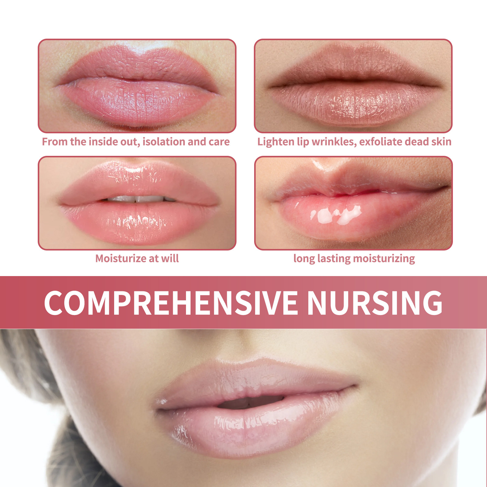 Jaysuing-huuliöljy ehkäisee kuivuutta ja halkeilua, häivyttää huulten juonteita ja kosteuttaa huulia._voghion.com