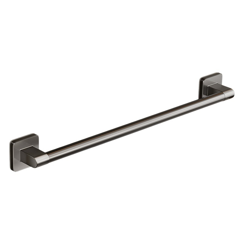 Gun Gray Single Pole Towel Rack Bathroom Wall Hanging Punch-Free Towel Bar Hanging Rod Space Aluminum Bathroom Double Pole Storage Rack