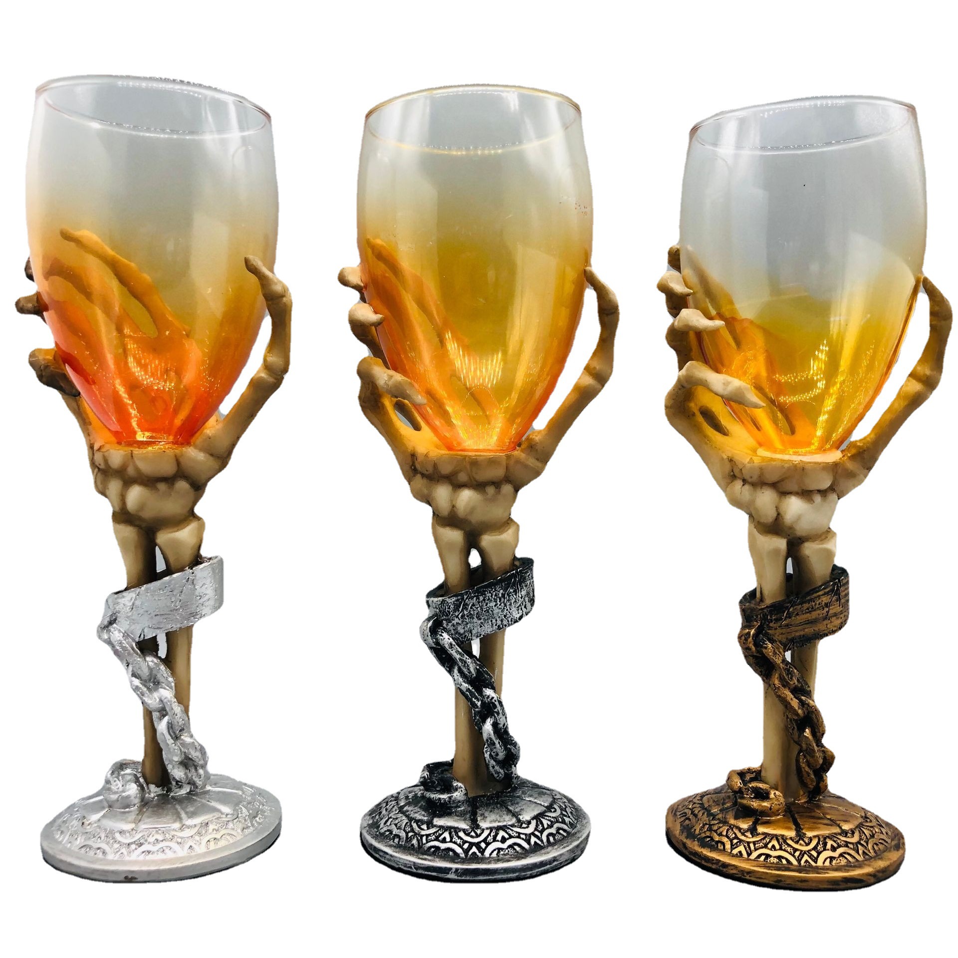 Ghost creativo garra mano copa de vidrio personalidad fantasma cabeza cráneo pata whisky cerveza vino Copa