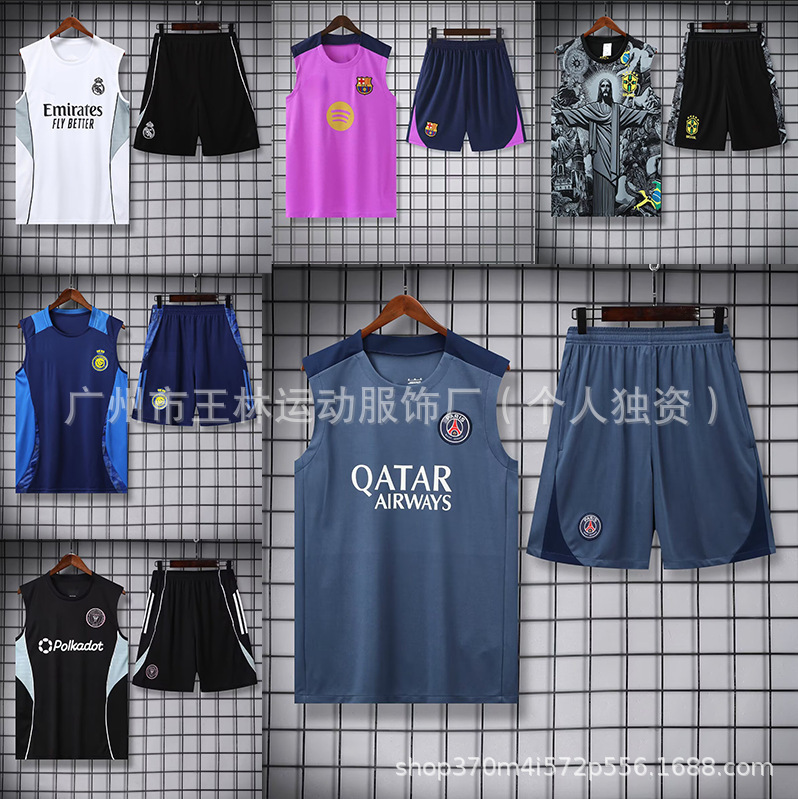 Wholesale New Real Madrid Paris Paris Vest Jersey Brazil Liverpool Warm-Up Training Suit Football Suit Batch