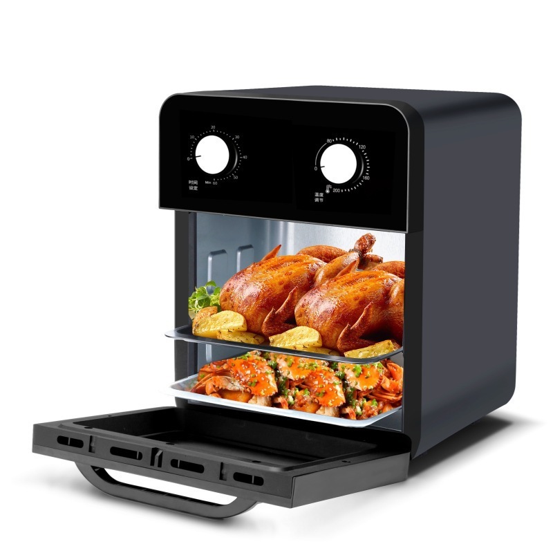 夏の新しいモデルの可視空気フライヤー家庭用大容量多機能風炉スマート音声焼き揚げオーブン|undefined