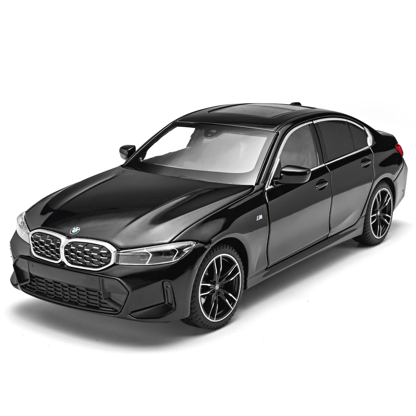 Auténtico autorizado 1: 24 BMW Serie 3 modelo de automóvil deportivo de aleación Echo sonido y luz linterna regalo decoración del hogar adornos