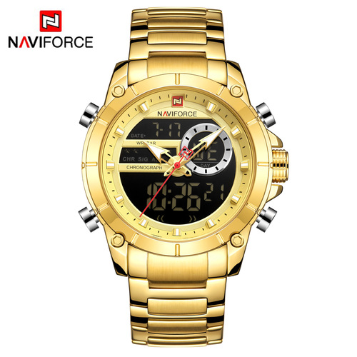 NAVIFORCE Lingxiang 9163 New Men's Watch, Steel Strap, Date Display, Business-Casual, Water-Resistant, Analog Quartz Watch