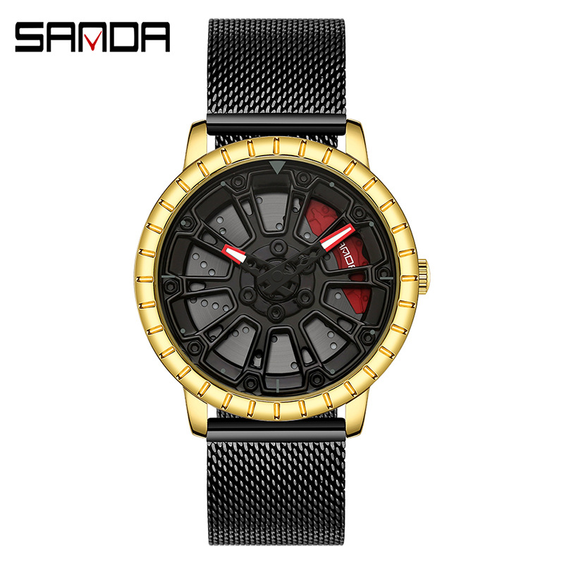 1058 메쉬 벨트 블랙 골드