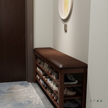 实木换鞋凳家用门口可坐鞋柜坐凳一体入门鞋架穿鞋凳进门凳子
