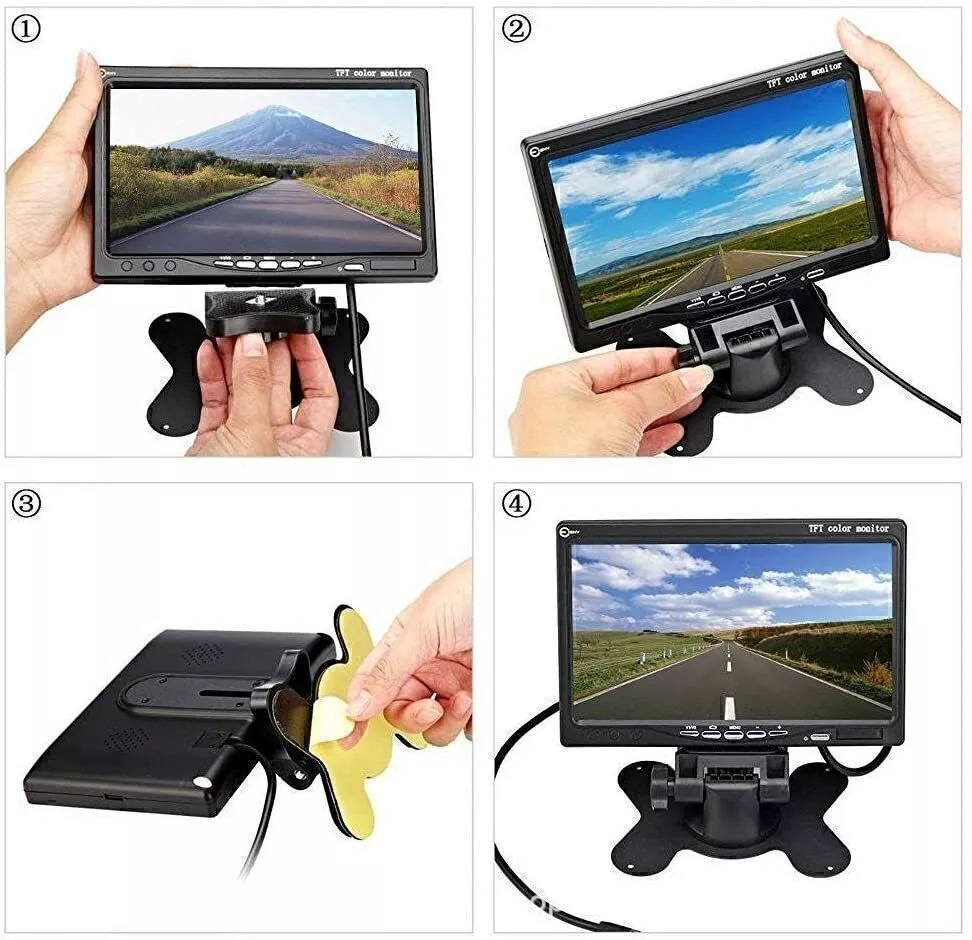 7-inch HD car monitor harvester two-way monitoring truck two-way video input reversing image