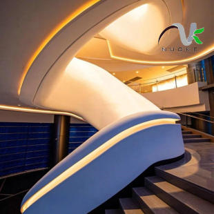 Customized Manufacturer Grg Spiral Staircase Art Decoration Grg Curved Staircase Fire Retardant Grg Special-Shaped Staircase
