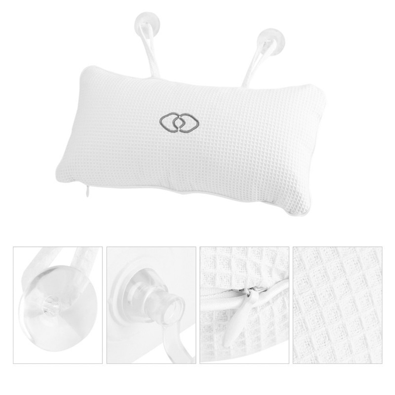 Amazon Cross-border Bathtub Cushion Pillow with Waffle Embroidery Shower Pillow