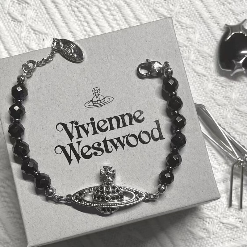 High Version of the Queen Mother of the West Saturn Pearl Black Agate Bracelet Fashionable Cool Style Elegant Easiest for Match and White Bracelet for Women