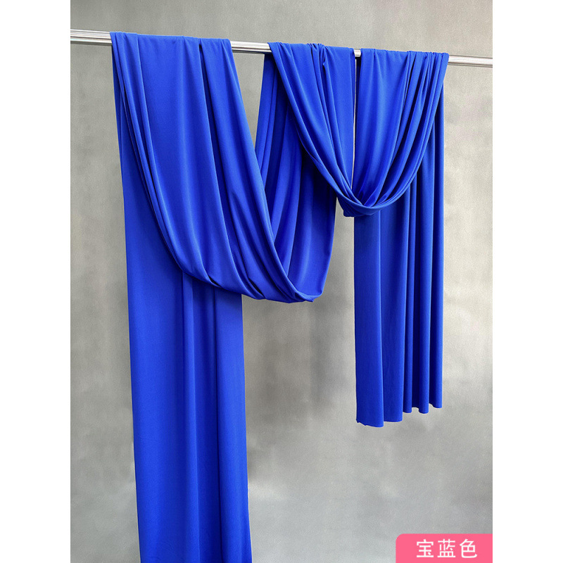 Techo de la boda cortina de seda de leche tela elástica decoración azul cortina de fondo de la sala de bodas coreana