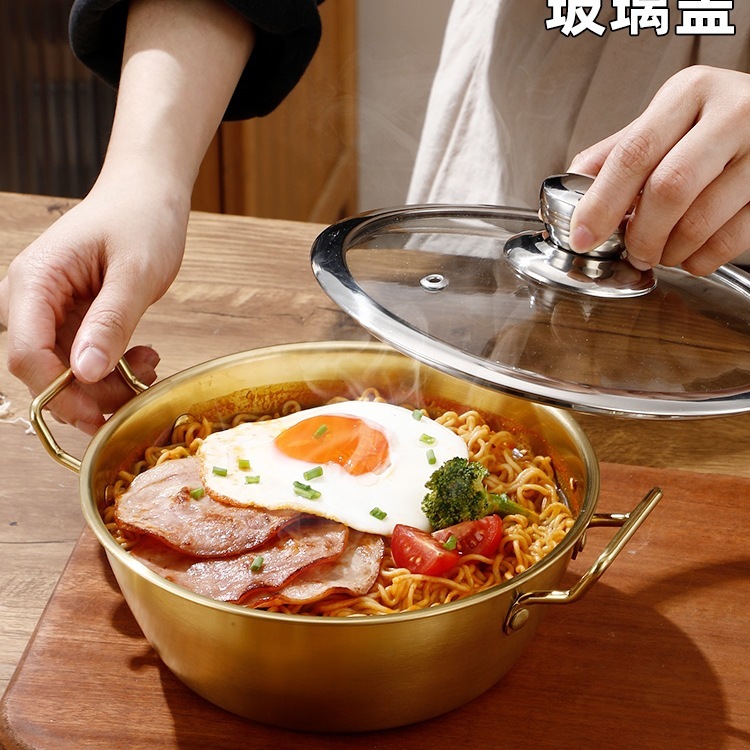 韩式泡面碗316不锈钢大碗带盖家用双耳拌饭碗螺蛳粉汤碗手柄|undefined