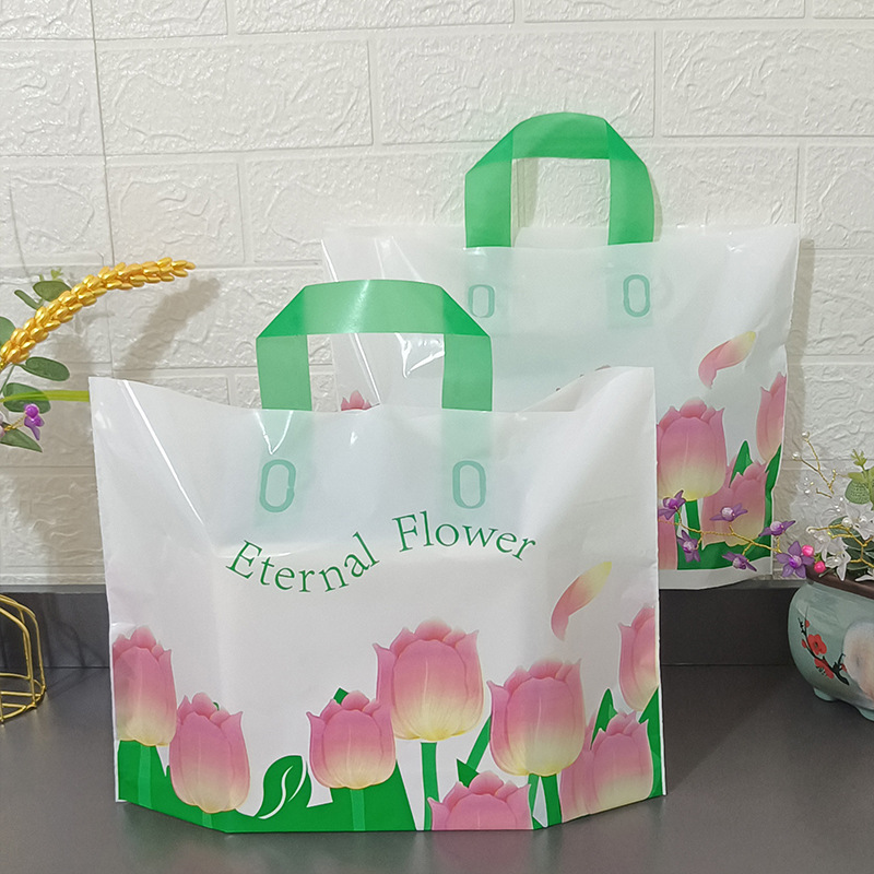Tulip tienda de ropa bolso de compras simple ins bolsa de embalaje bolsa de plástico al por mayor