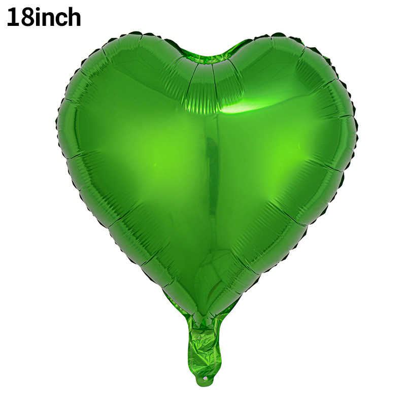 Globo de aluminio en forma de corazón de un solo color de 18 pulgadas para decoración de bodas y el Día de San Valentín, globo liso en forma de corazón para el Festival Qixi para la decoración de la sala de bodas.