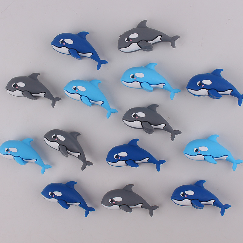 Cuentas de silicona de dibujos animados delfines 3D creativos cuentas decorativas accesorios diy goteo cuentas accesorios de cadena de tetina
