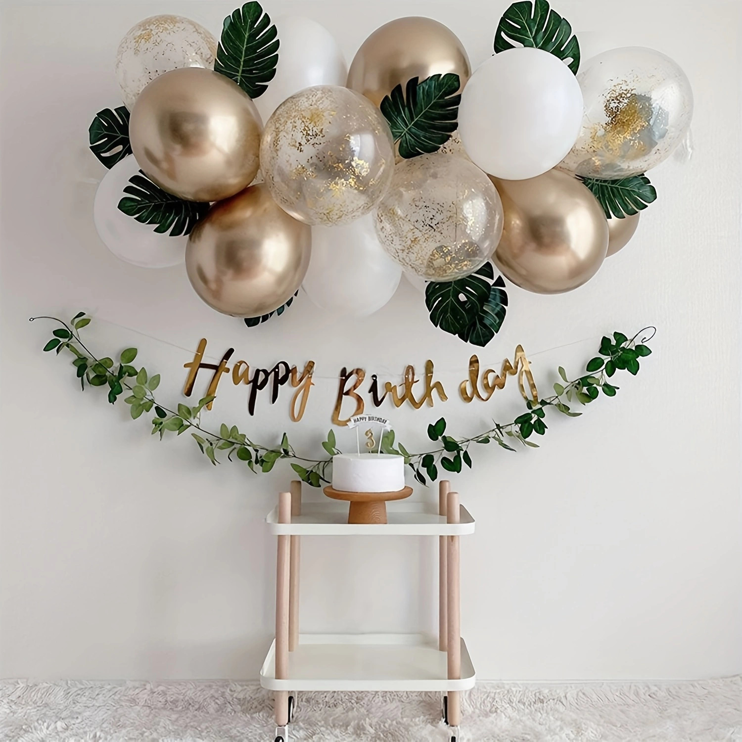 仿真龟背叶套装绿色树叶夏威夷婚礼餐桌装饰生日派对造景装饰用品