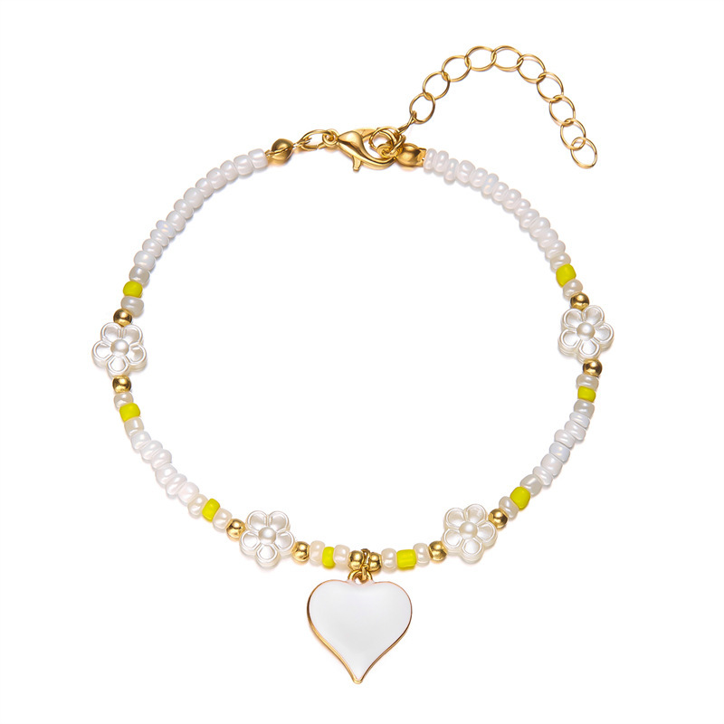 8g Weight Anklet Classification 1 Piece Quantity Holiday, Beach Occasion Seed Bead Material Heart Shape Pattern All Seasons Season Women's Gender Simple Style, Classic Style Style Wholesale Jewelry Simple Style Classic Style Heart Shape Seed Bead Anklet 29
