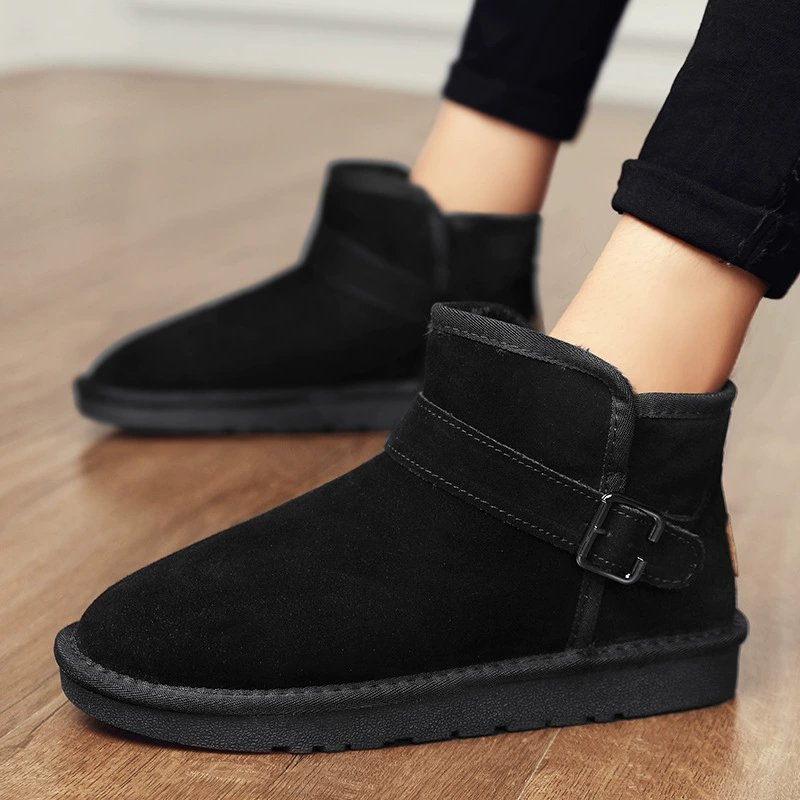 Новые зимние сапоги, Нескользящие мужские теплые сапоги на толстой подошве на флисовой подкладке, мягкие плюшевые хлопковые сапоги, большая хлопковая обувь на северо-востоке