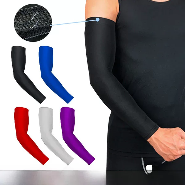 In-Stock Cycling Ice Sleeves Arm Protectors Summer Sun Protection Basketball Running Elbow Protectors Sports Fishing Elastic Breathable Nylon Protective Gear