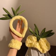 可愛甜美黃色菠蘿發箍發卡女洗臉專用束髮帶2023新款夏款頭箍髮飾