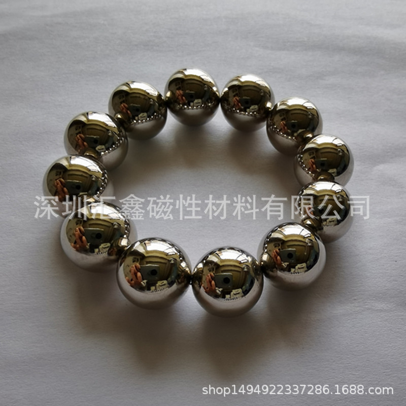 厂家供应25mm银色强磁保健磁球 磁性玩具魔方磁球 抛光铁氧体磁球