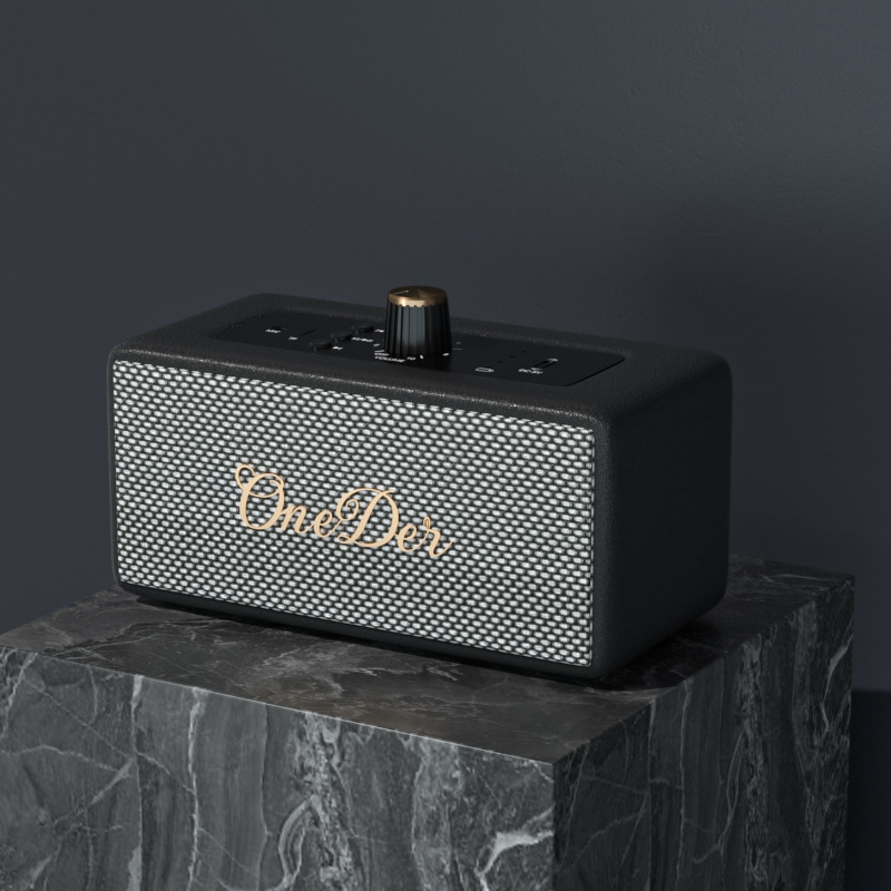 OneDerD3 レトロ Bluetooth スピーカー小型ポータブルホームデスクトップショップサブウーファー木箱ギフトスピーカー|undefined