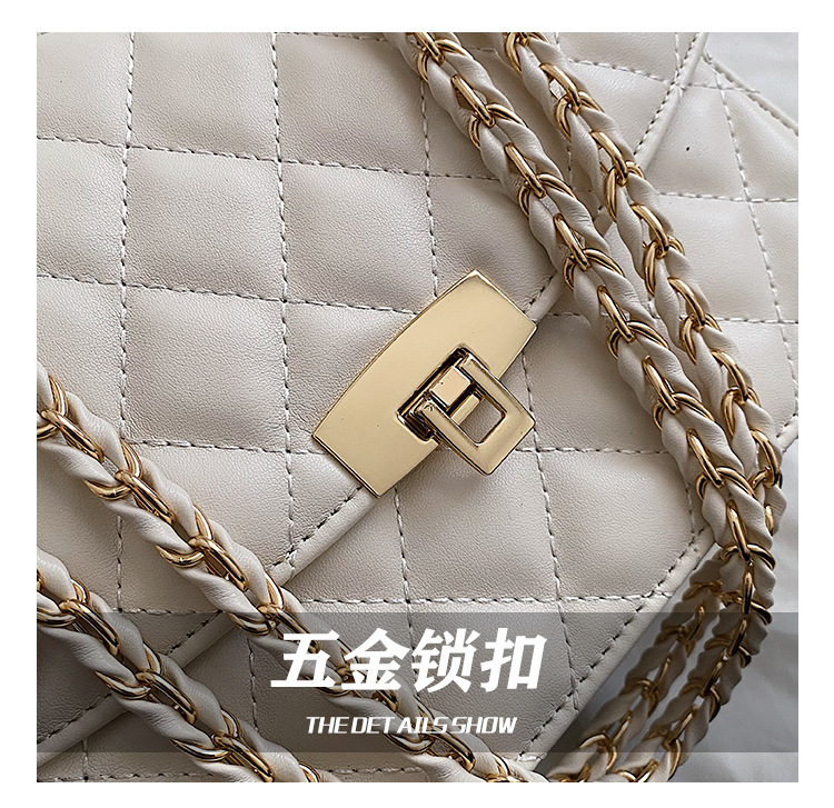 New Rhombus Embossed Braided Chain One-shoulder Small Square Bag 23*18*9cm display picture 24