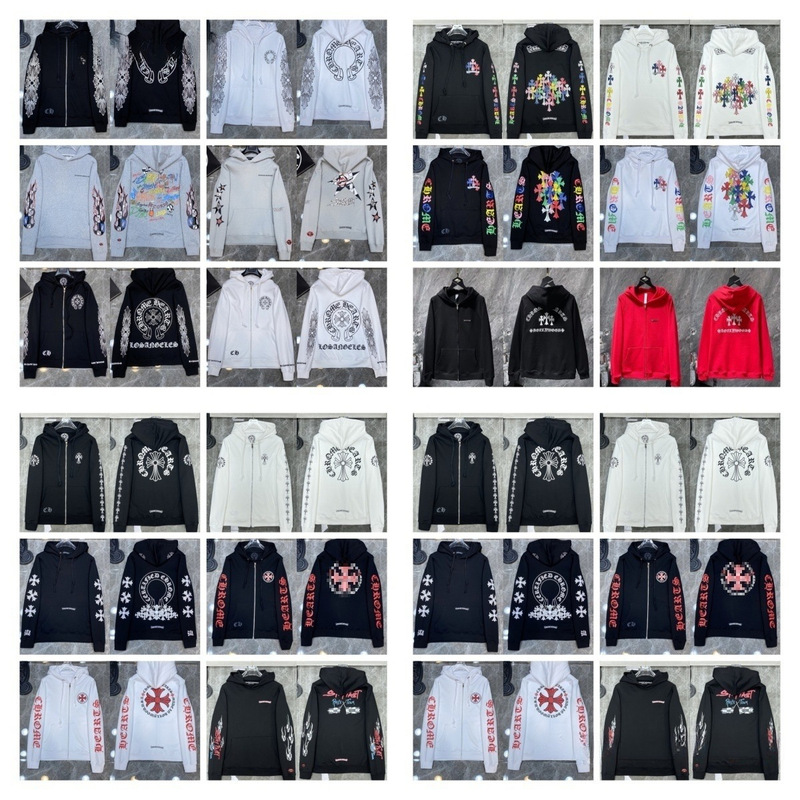 26 New High-End Version Cross Graffiti Fleece Pure Cotton High-Quality Hooded Sweatshirt Cardigan Jacket in Stock