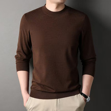 2025冬季新款中年男士厚款半高领毛衣时尚百搭休闲高端羊毛针织衫