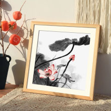 实木正方形国画宣纸软卡镜片框33x33 38x38 50x50厘米装裱书法挂