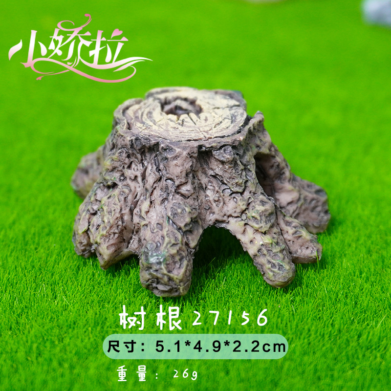 Nueva decoración de paisajismo de pecera, simulación de resina, raíces de madera muerta, raíces de árboles viejos, decoración de mini raíces de madera, micro paisaje