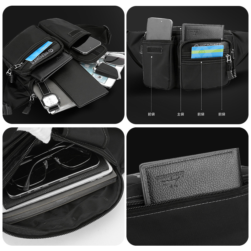 WEPOWER nuevo tipo de bolso de cintura de viento para hombres, bolso de hombro simple y ligero, bolso de pecho al aire libre multicapa