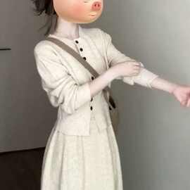 小香赫本风针织连衣裙子女秋季新款小个子穿搭入秋搭配一整套