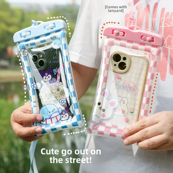 Cute Cartoon Mobile Phone Waterproof Bag Touchscreen Waterproof Bag Mobile Phone Touchscreen Protective Cover Swimming Drifting Sealed Bag
