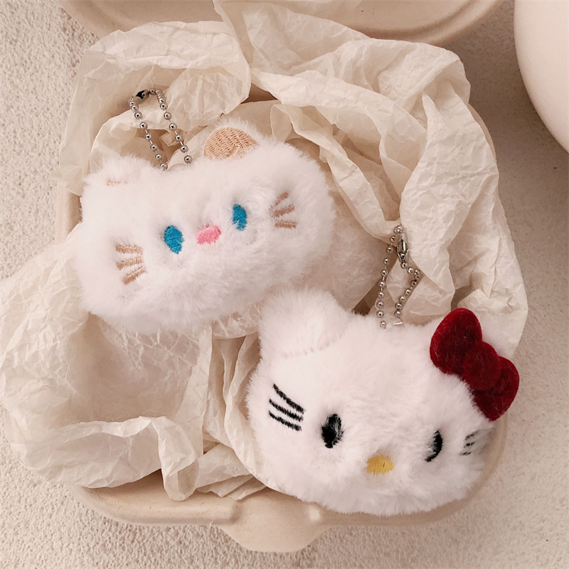 Red de celebridades lindo gatito de felpa llavero colgante muñeca de dibujos animados bolso escolar decoración bolso teléfono móvil cadena