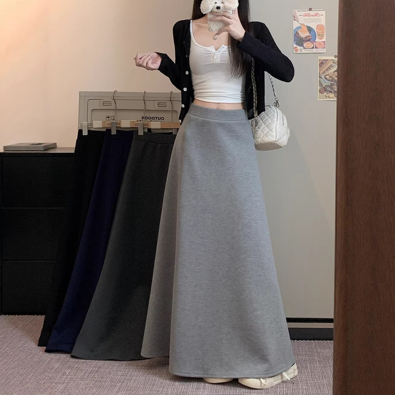 Spring and Summer New High-Waisted Korean-Style Versatile Skirt for Women, Skin-Friendly Casual Slim-Fit Mid-Length Skirt for Ladies Spring and Summer New High-Waisted Korean-Style Versatile Skirt for Women, Skin-Friendly Casual Slim-Fit Mid-Length Skirt for Ladies