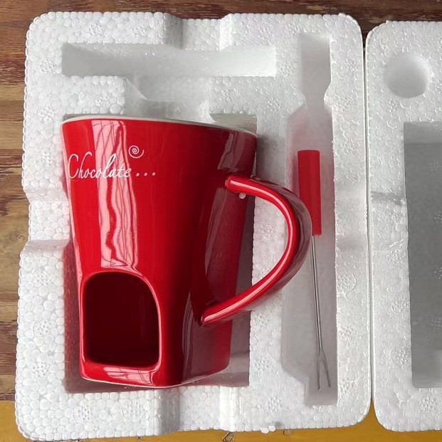 Creativo horno de fusión de chocolate de doble oído queso caliente taza de olla caliente restaurante vela grande tazón de cerámica